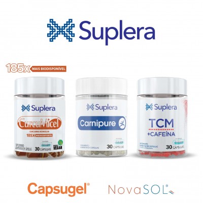 COMBO SUPLERA - CX COM 18 UN (6 CARNIPURE + 6 TCM + 6 CURCUMICEL) COMBO SUPLERA - CX COM 18 UN (6 CARNIPURE + 6 TCM + 6 CURCUMICEL)